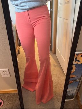 High-Rise Coral Flare Pants - Women's Bootcut Jumpsuit Style